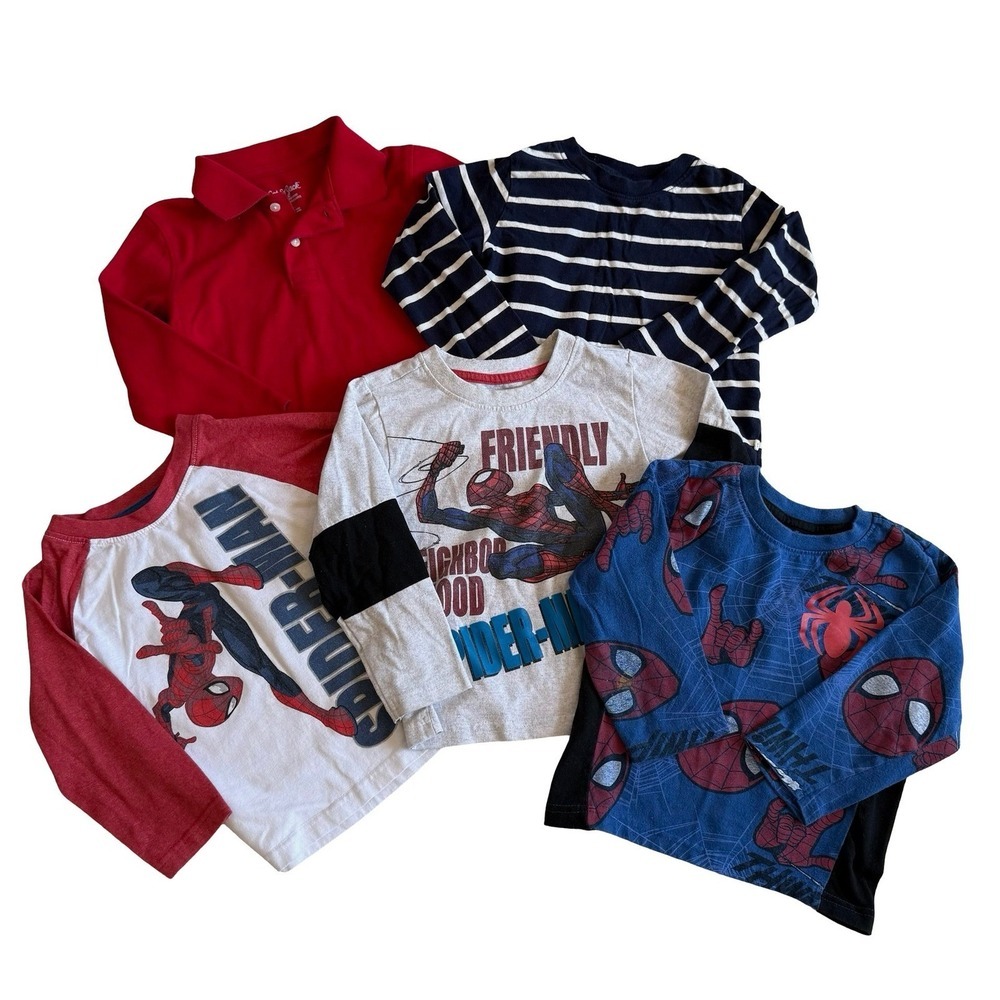 Marvel Baby Gap Cat & Jack Long Sleeve Tee Polo Spider-Man Bundle Kids 3T